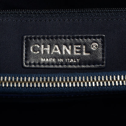 Chanel Quilted Patent Grand Shopping Tote GST Navy Blue 6 of 8