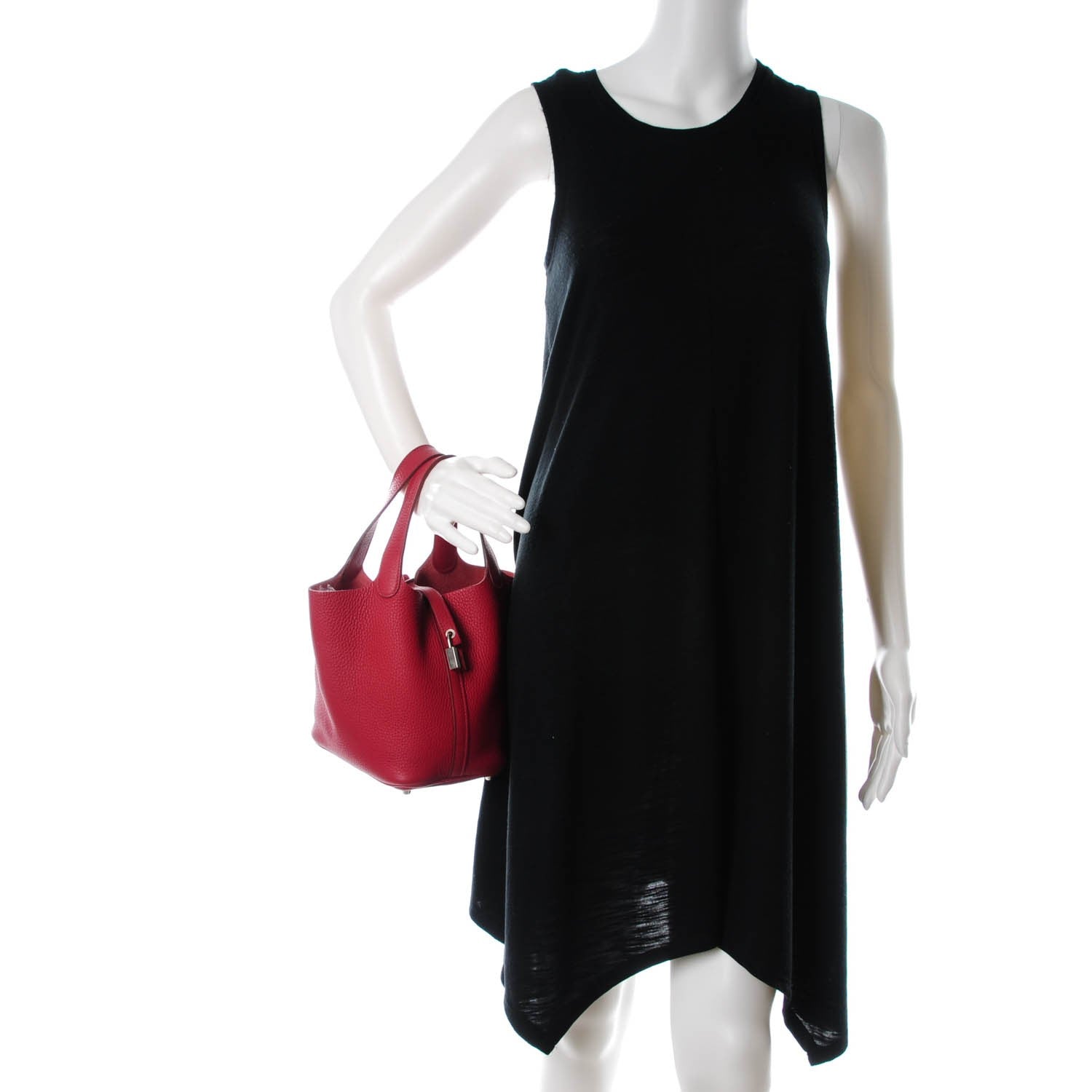 Hermes Taurillon Clemence Picotin Lock 18 PM Rouge Garance 2 of 8