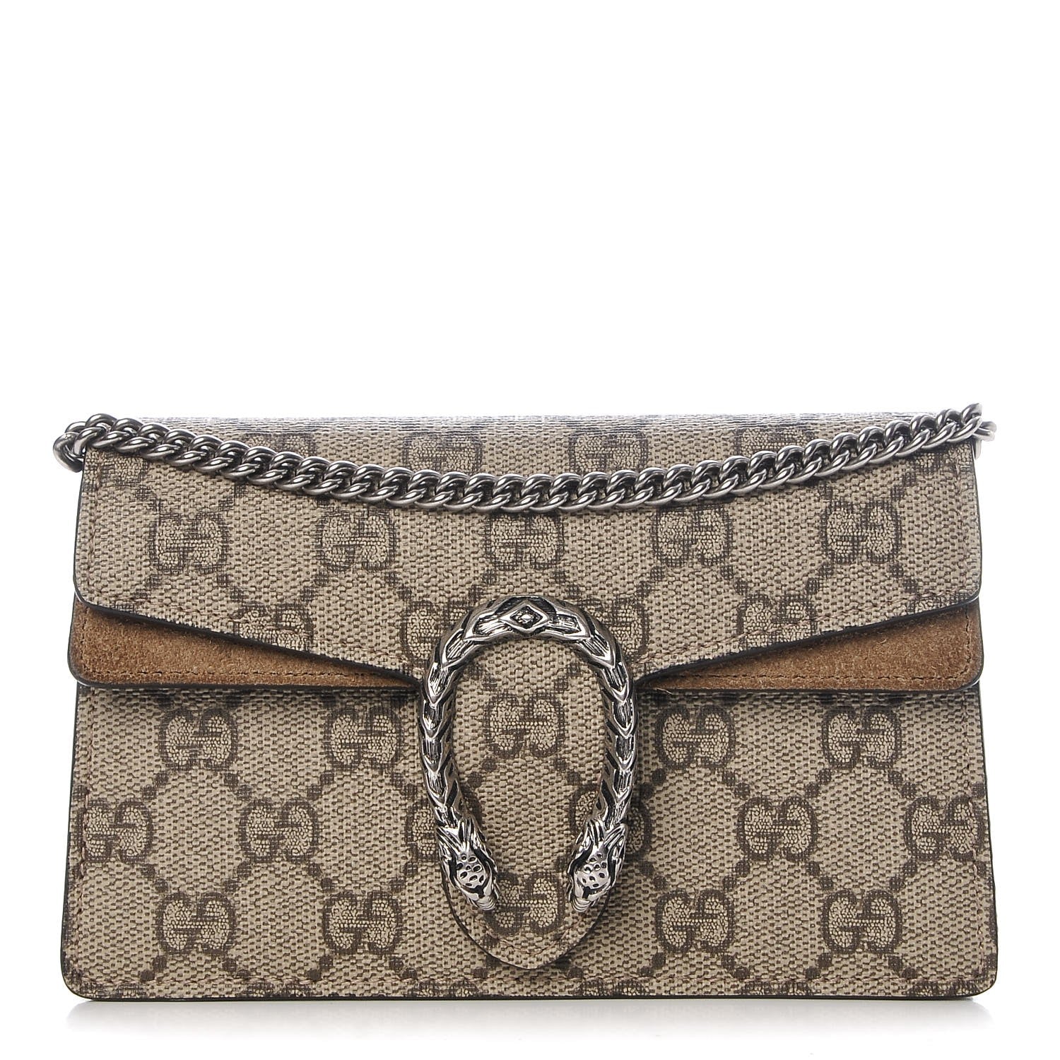 Gucci GG Supreme Monogram Super Mini Dionysus Shoulder Bag Taupe 1 of 7