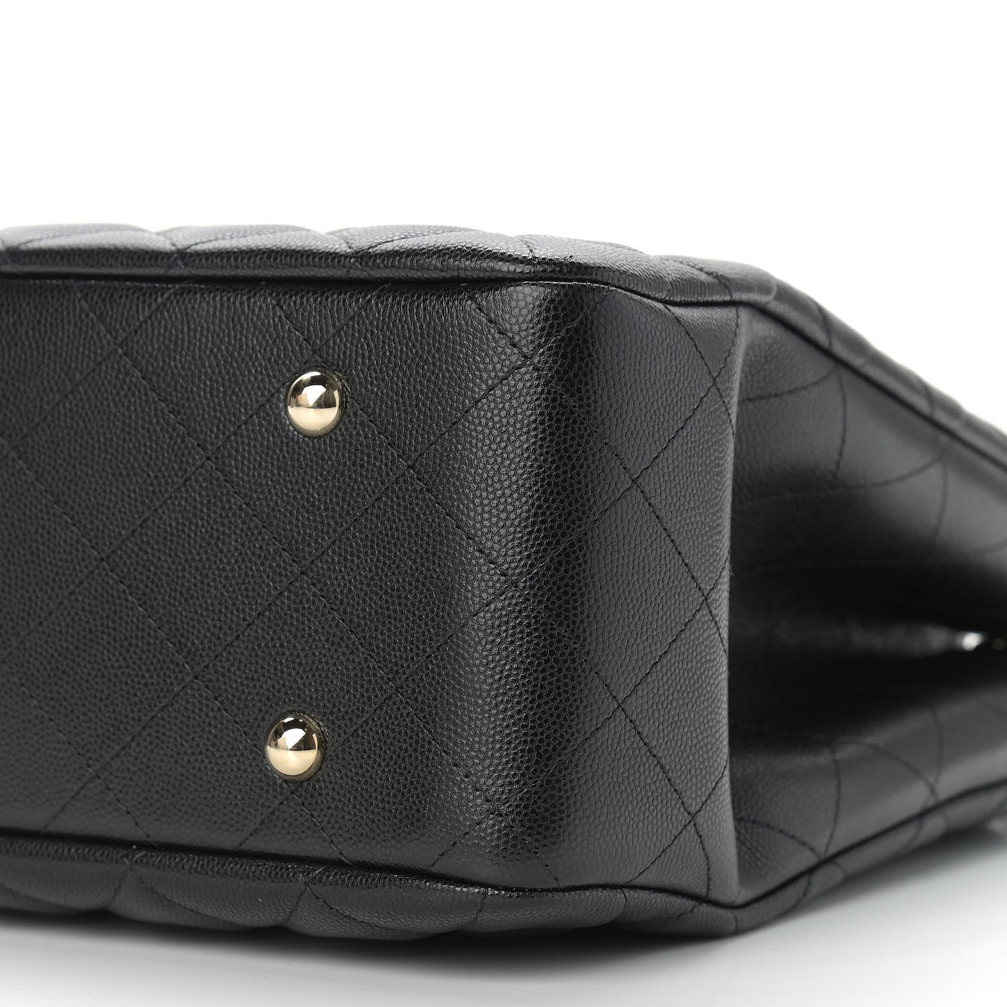 Caviar Quilted Large Shopping Tote Black