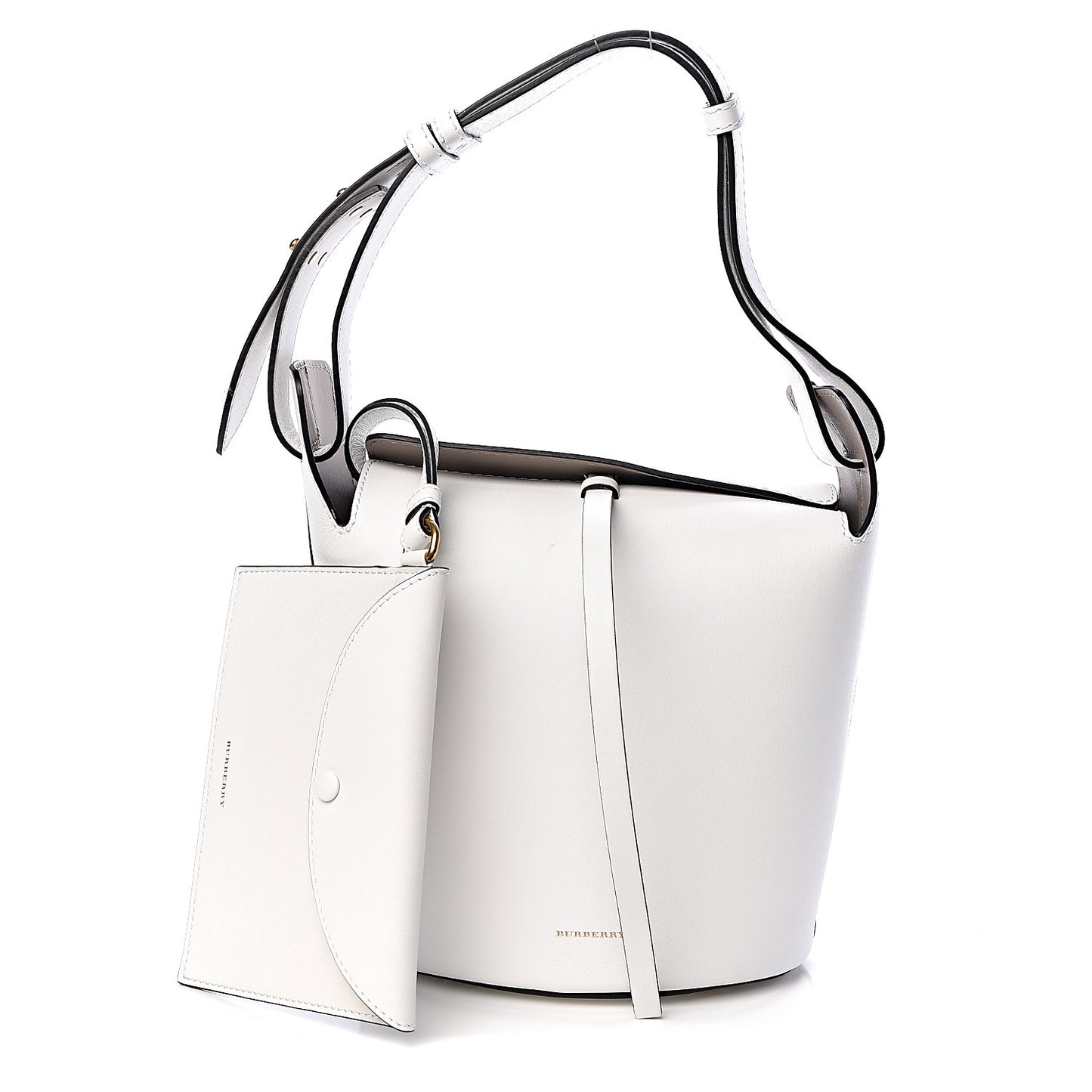 Supple Calfskin Small Bucket Chalk White