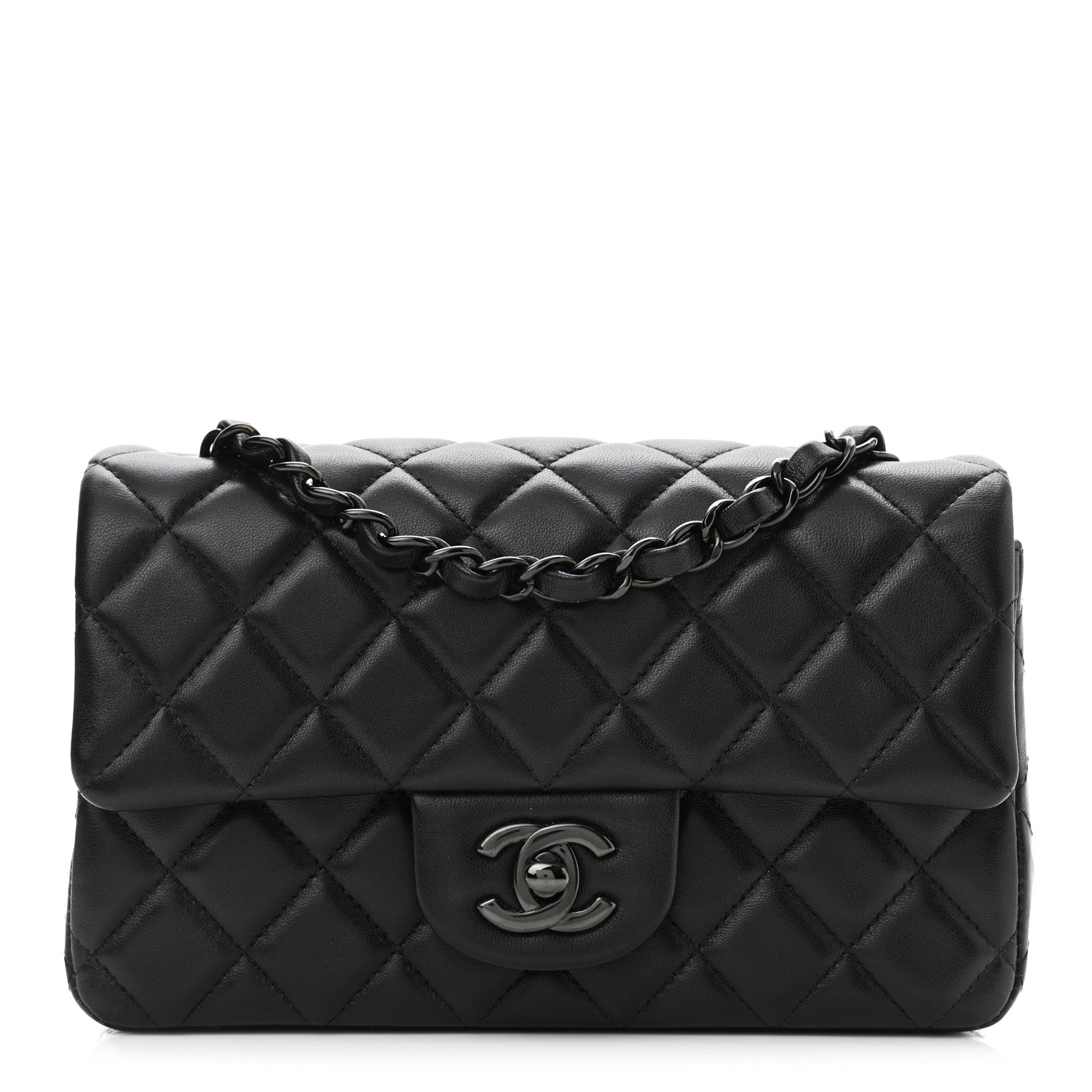 Chanel Lambskin Quilted Mini Rectangular Flap So Black 1 of 11