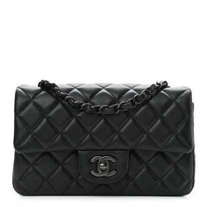 Chanel Lambskin Quilted Mini Rectangular Flap So Black 1 of 11