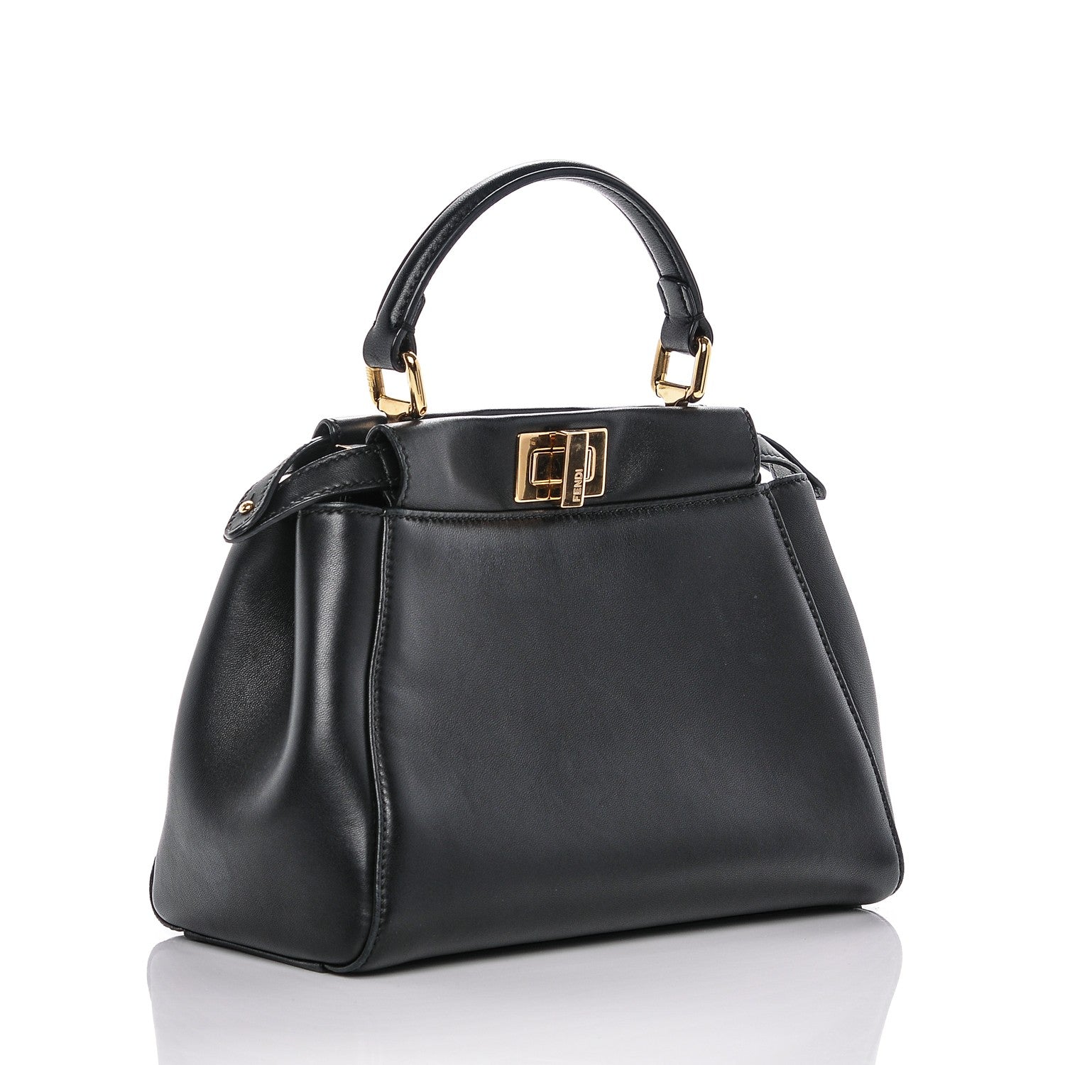 Fendi Nappa Mini Peekaboo Iconic Satchel Black 3 of 6
