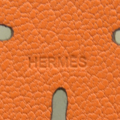 Hermes Chevre Lucky Clover Key Chain Vert Anis Orange 3 of 5