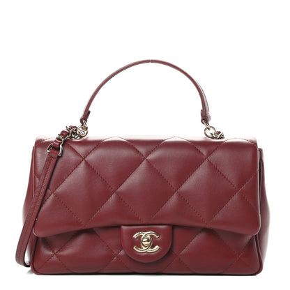 Chanel Lambskin Quilted Easy Carry Flap Burgundy 1 of 14