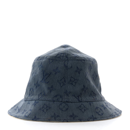 Louis Vuitton Monogram Denim Reversible Bucket Hat M Blue 4 of 16