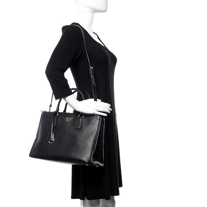 Prada Saffiano Medium Galleria Double Zip Tote Black 2 of 10