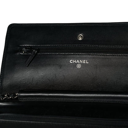 Chanel Calfskin Quilted Cambon Wallet On Chain WOC Black 15 of 15