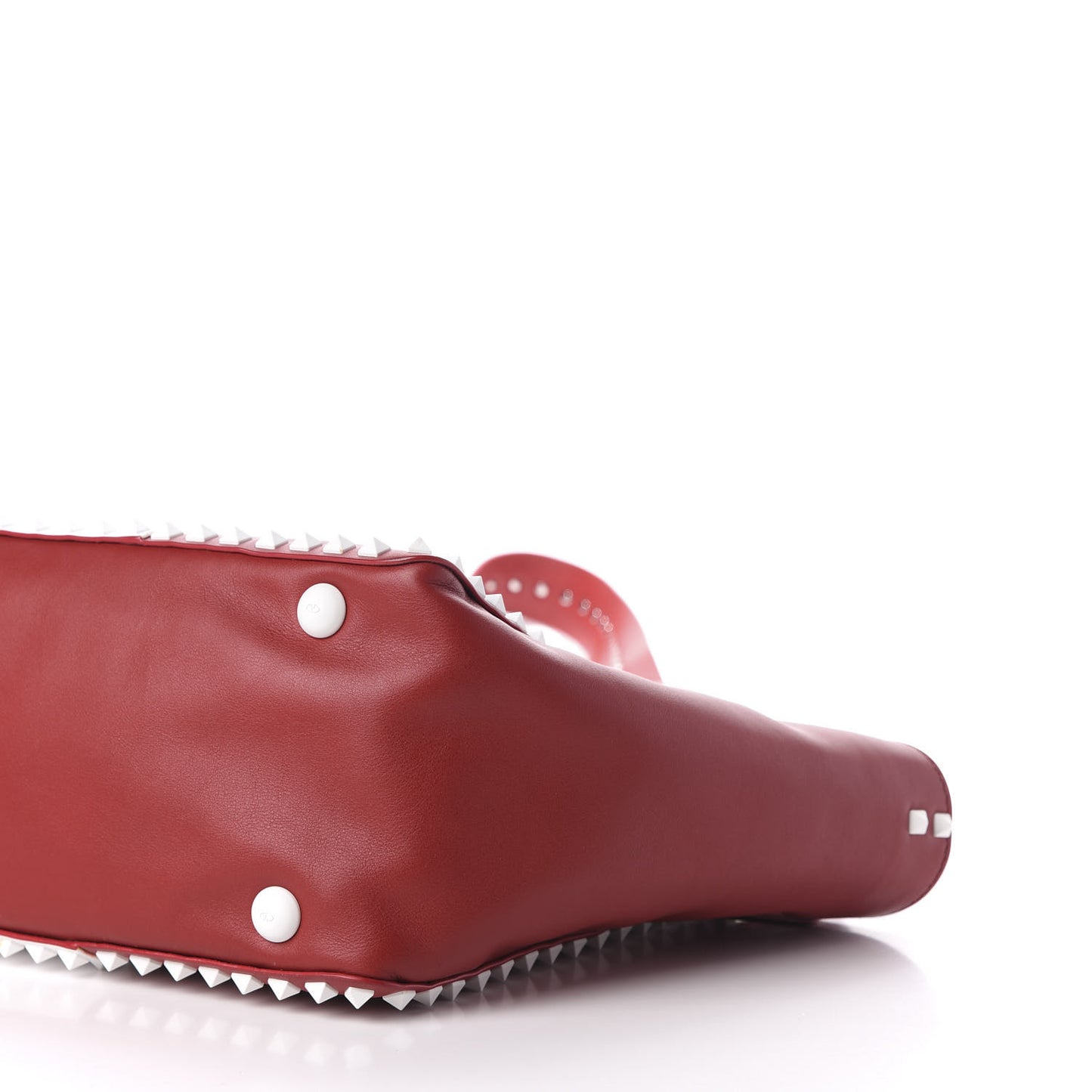 Vitello Colorblock Free Rockstud Tote Rosso Valentino White