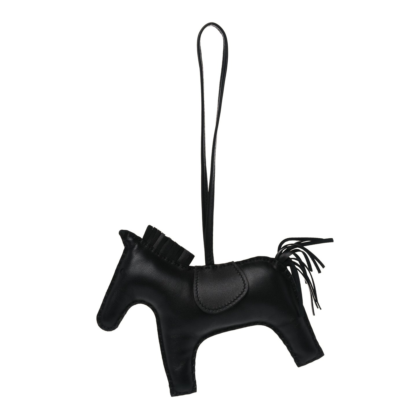 Milo Lambskin Grigri Rodeo Horse Bag Charm GM So Black