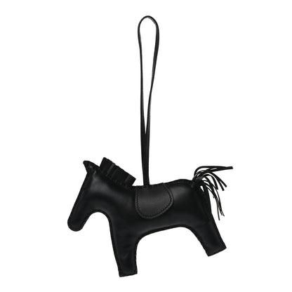 Hermes Milo Lambskin Grigri Rodeo Horse Bag Charm GM So Black 1 of 5