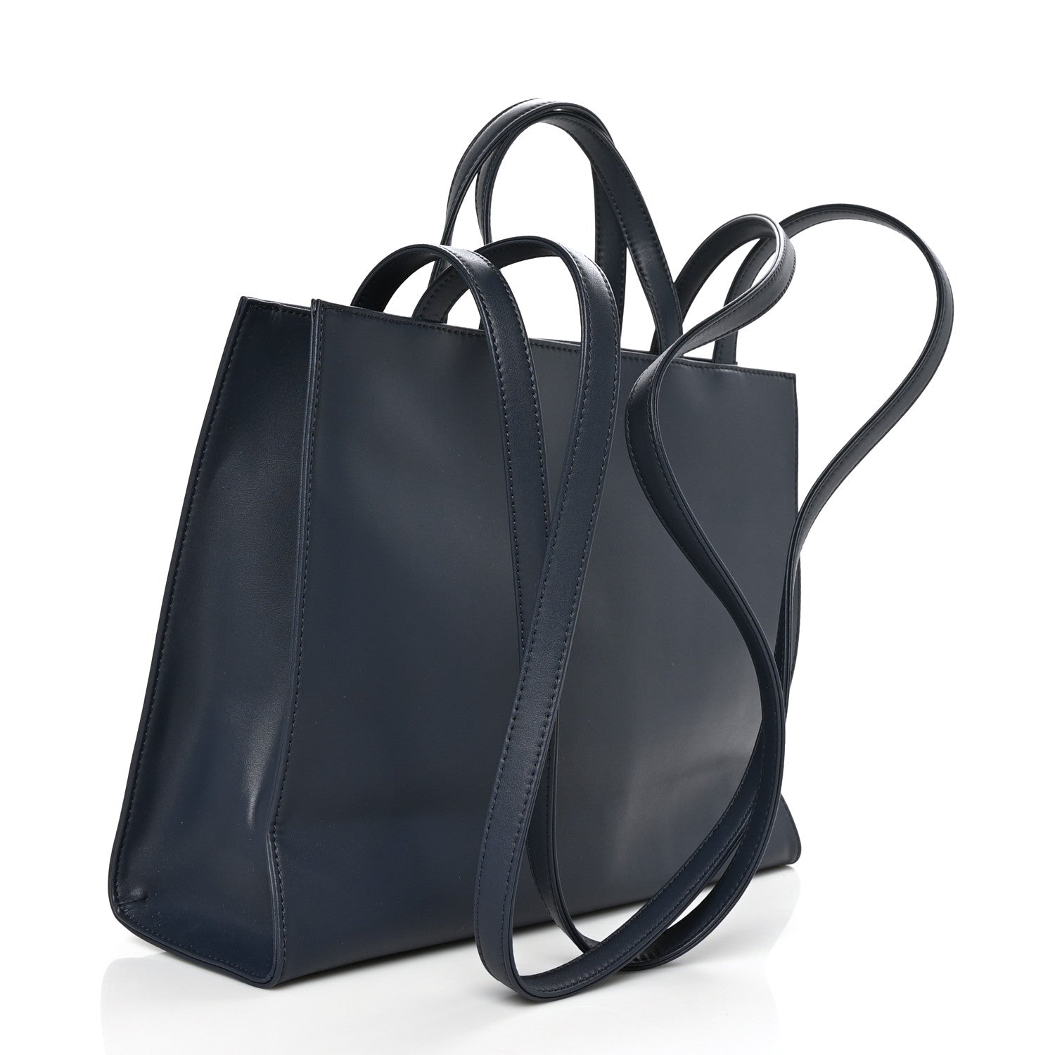 Telfar Vegan Leather Medium Shopping Bag Navy 3 of 8