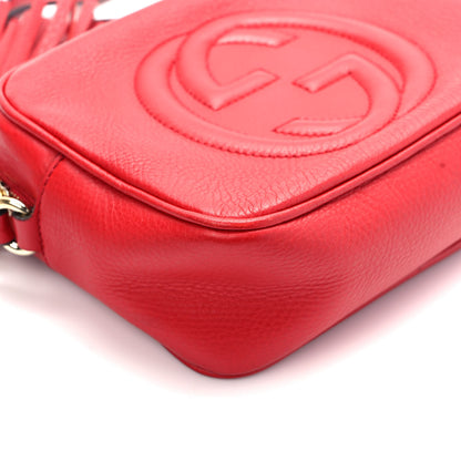 Gucci Pebbled Calfskin Small Soho Disco Bag Vibrant Red 8 of 9