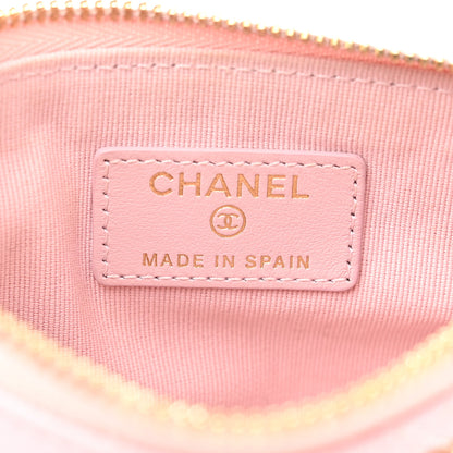 Chanel Caviar Quilted Studded CC Small Cosmetic Case Light Pink 6 of 7