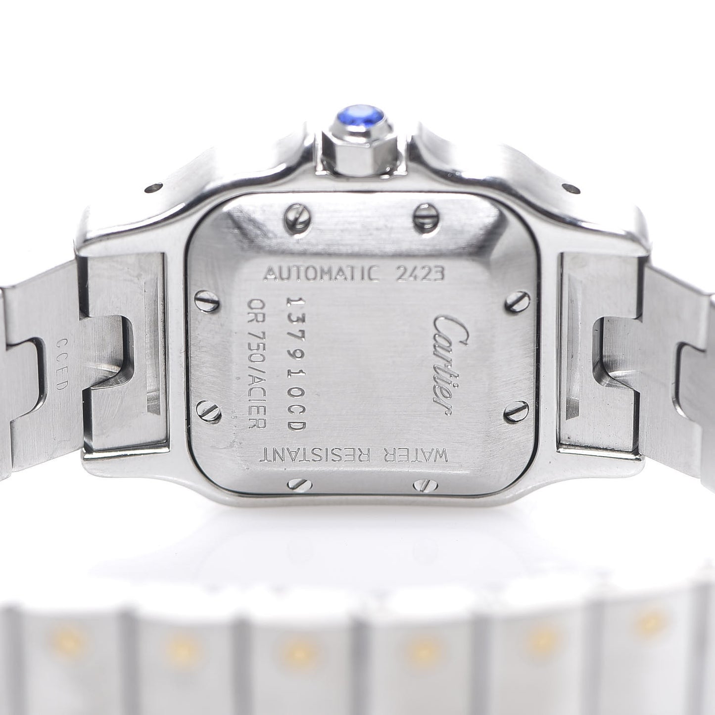 Stainless Steel 18K Yellow Gold 24mm Santos De Cartier Galbee Automatic Watch