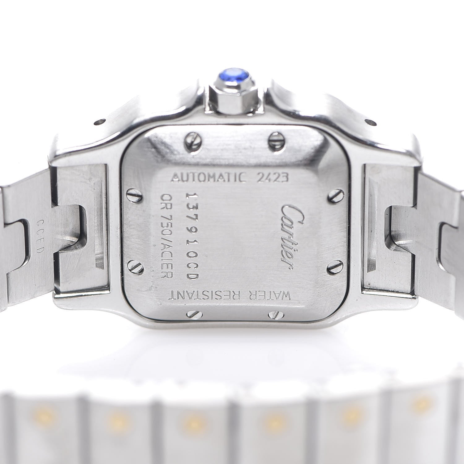 Cartier Stainless Steel 18K Yellow Gold 24mm Santos De Cartier Galbee Automatic Watch 4 of 6