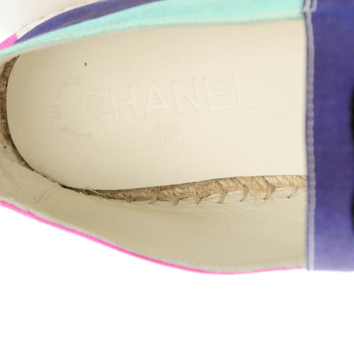Patent Fabric Striped CC Espadrilles 35 Multicolor Black