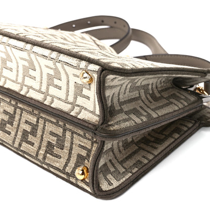 Fendi Chenille Vitello Seta FF Small Peekaboo I SEE U Satchel Tortora Nuvola 10 of 10