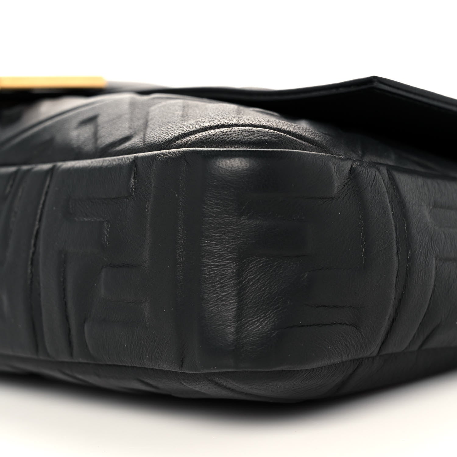 Fendi Nappa FF 1974 Embossed Large Baguette Black 10 of 10