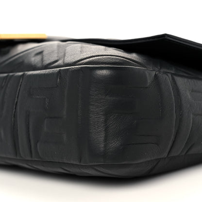 Fendi Nappa FF 1974 Embossed Large Baguette Black 10 of 10