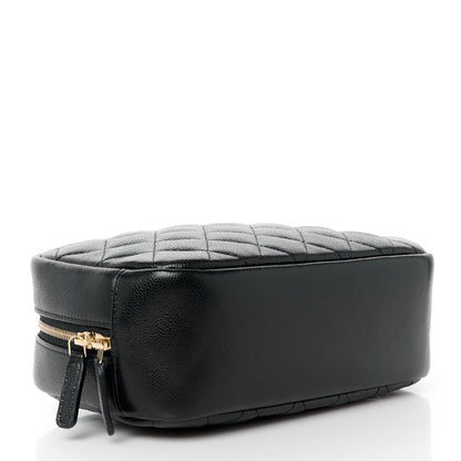 Chanel Caviar Quilted Medium Curvy Pouch Cosmetic Case Black 4 of 11