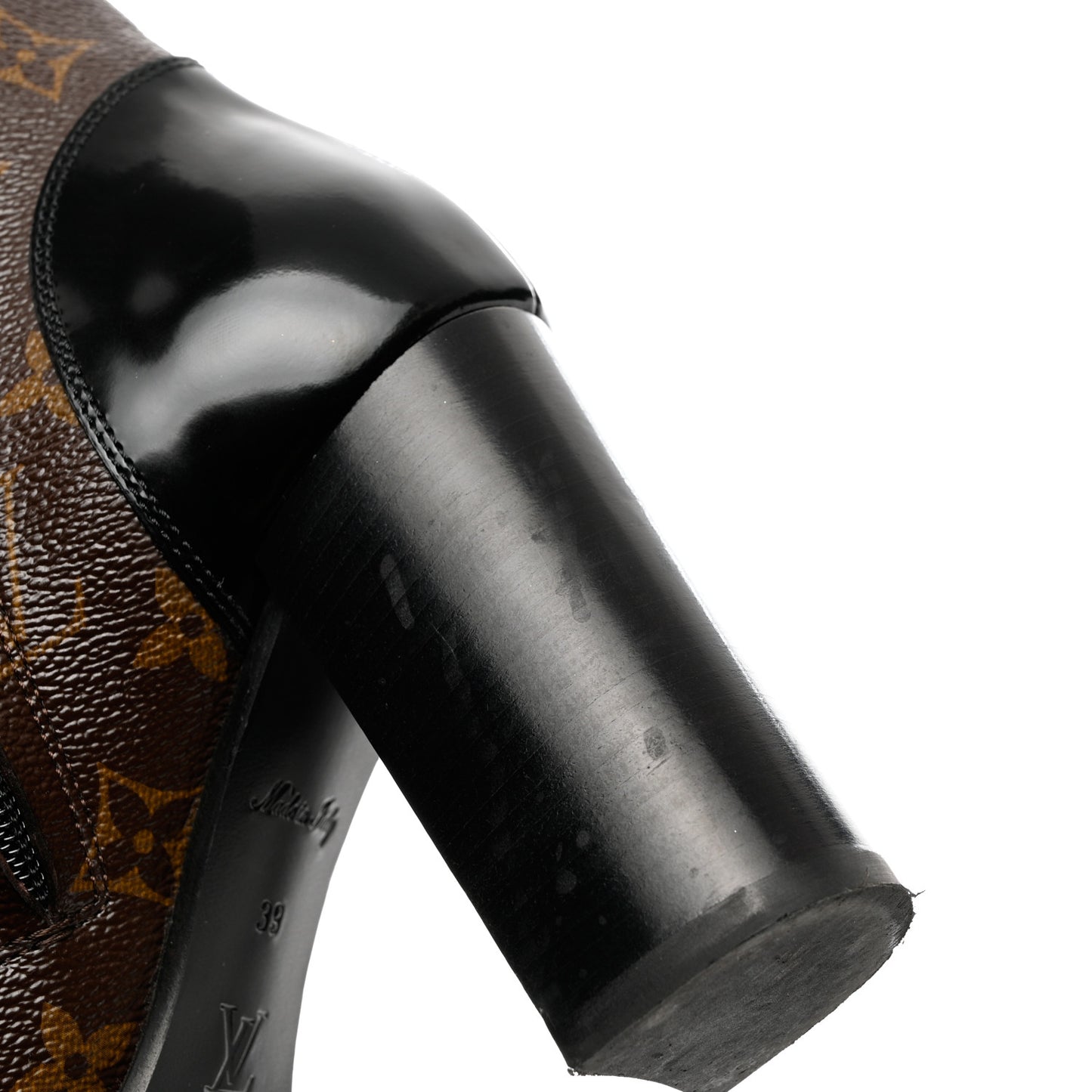 Patent Calfskin Monogram Star Trail Ankle Boots 39 Black