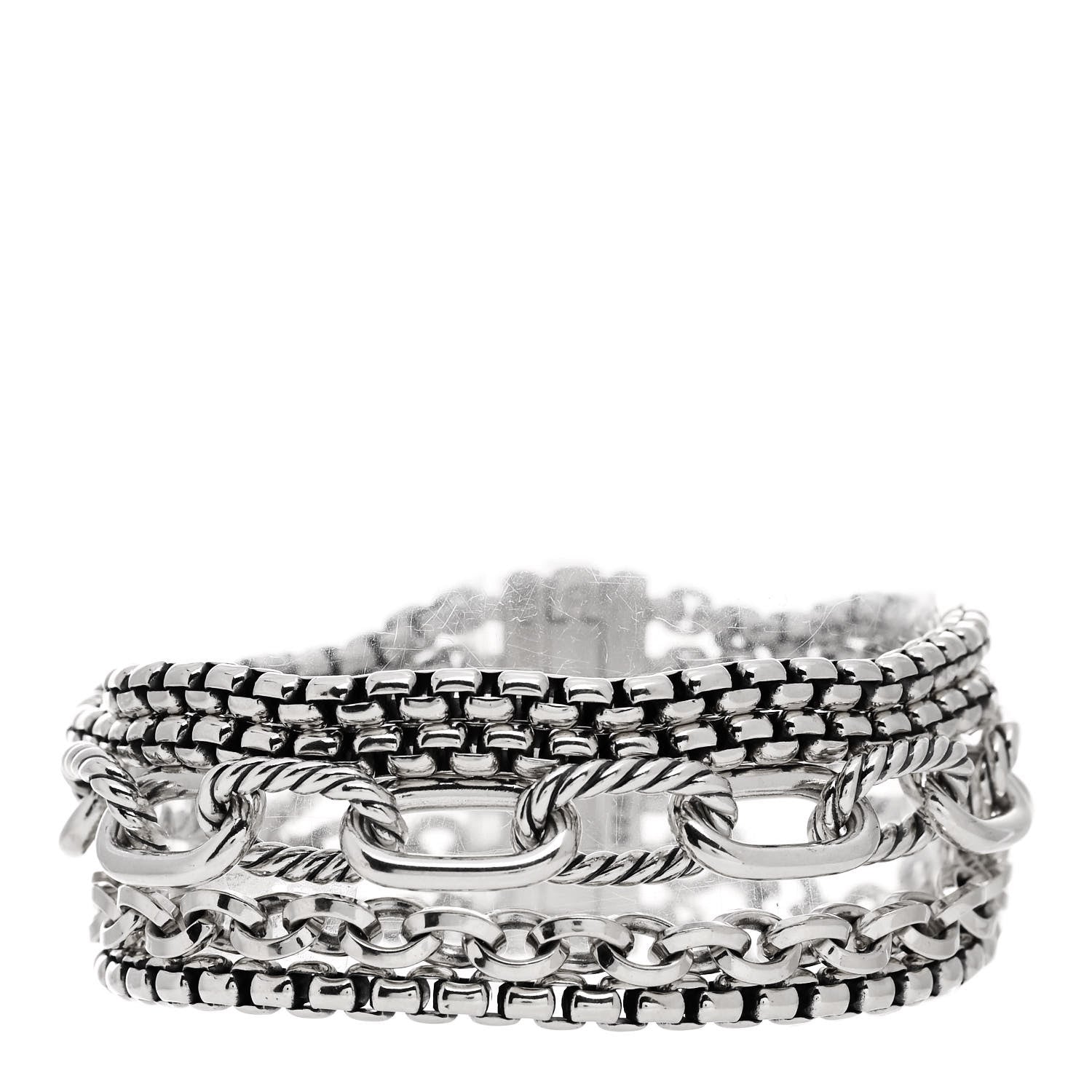 David Yurman Sterling Silver Multi Row Chain Bracelet 1 of 4