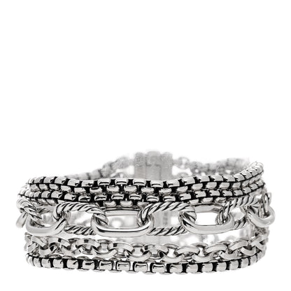 David Yurman Sterling Silver Multi Row Chain Bracelet 1 of 4