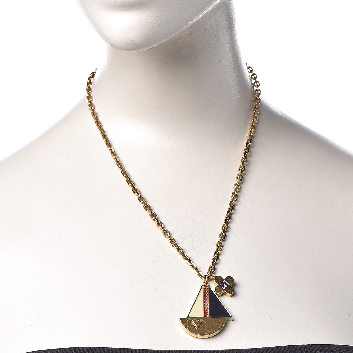 Louis Vuitton Resin Crystal Float Your Boat Pendant Necklace 2 of 7
