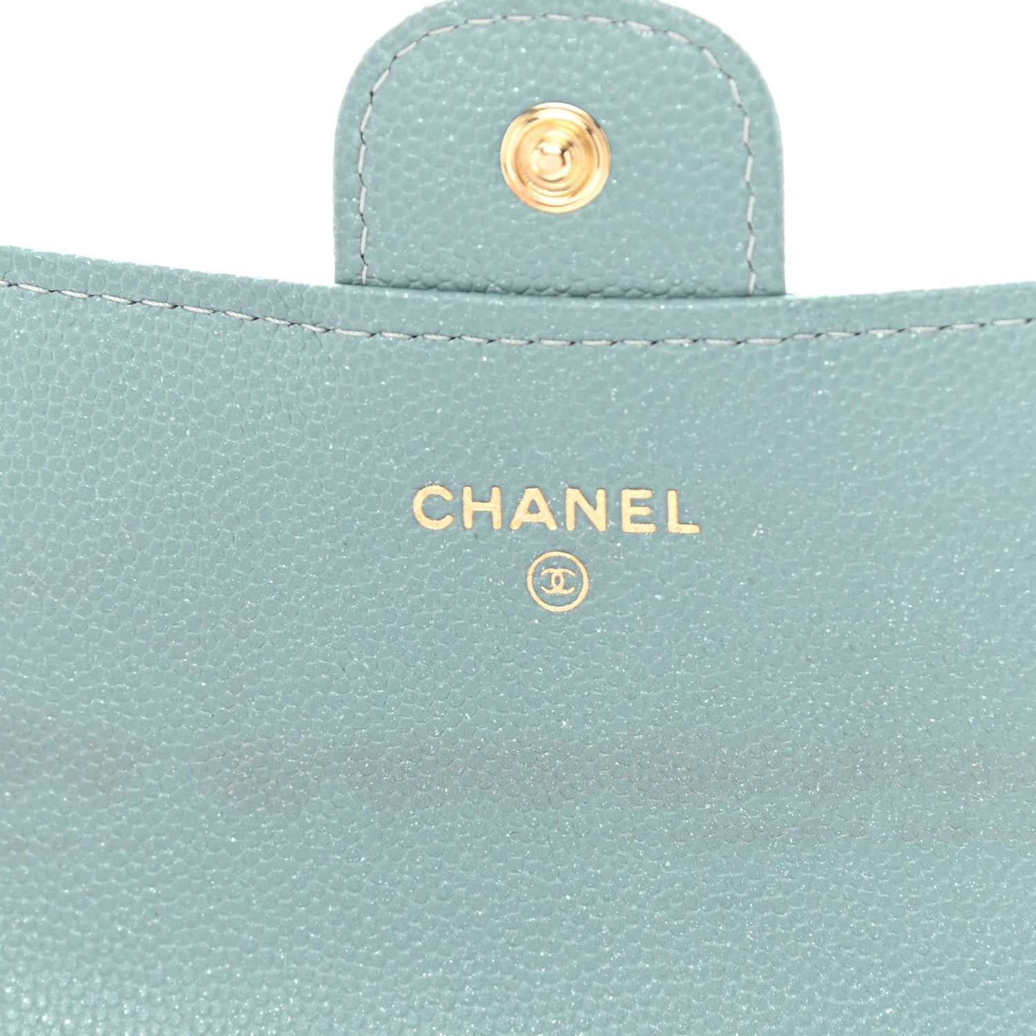 Chanel Iridescent Caviar Quilted Medium Flap Wallet Light Blue 6 of 10