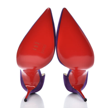 Christian Louboutin Veau Velour Iriza 100 Pumps 39.5 Violet 5 of 9