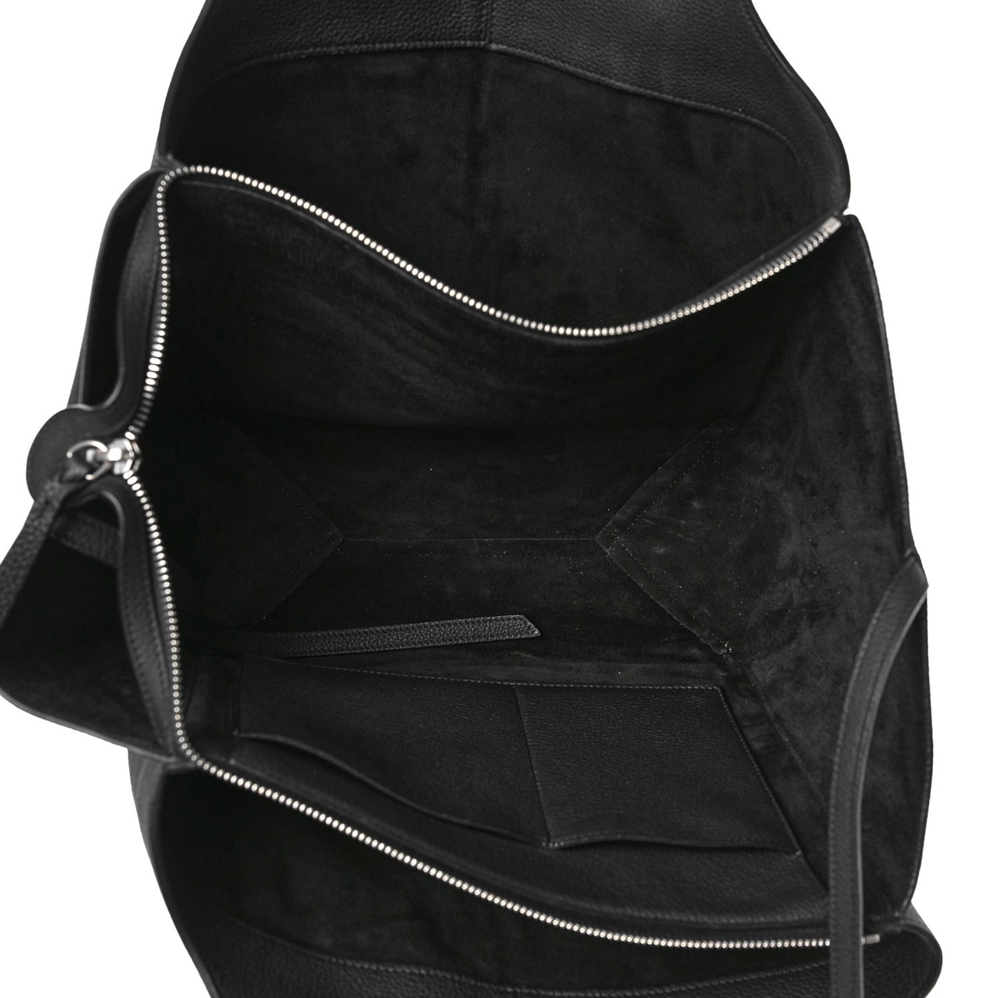 Baby Grained Calfskin Medium Tri-Fold Bag Black