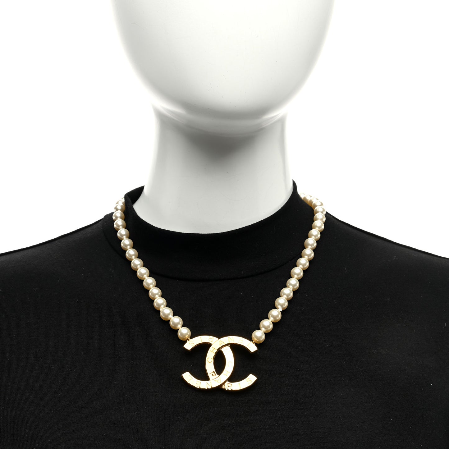 Pearl CC Short Necklace Gold