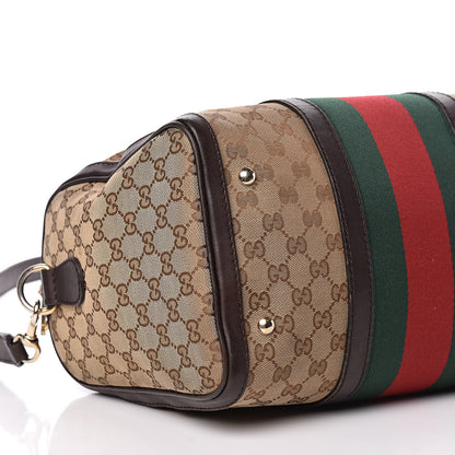 Gucci Monogram Vintage Web Medium Boston Dark Brown 13 of 24