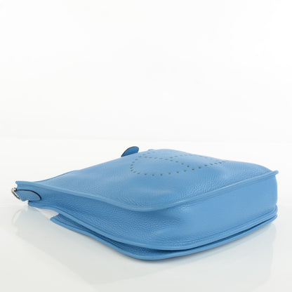 Hermes Taurillon Clemence Amazone Evelyne III PM Bleu Paradis Bleu Saphir 4 of 15