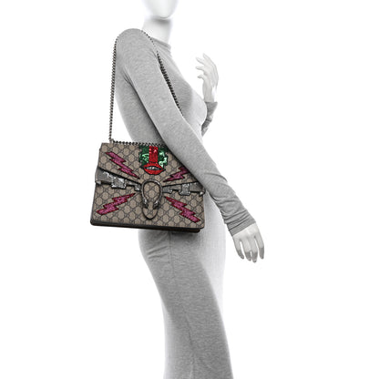 Gucci GG Supreme Monogram Lightning Embroidered Medium Dionysus Shoulder Bag Beige 3 of 12