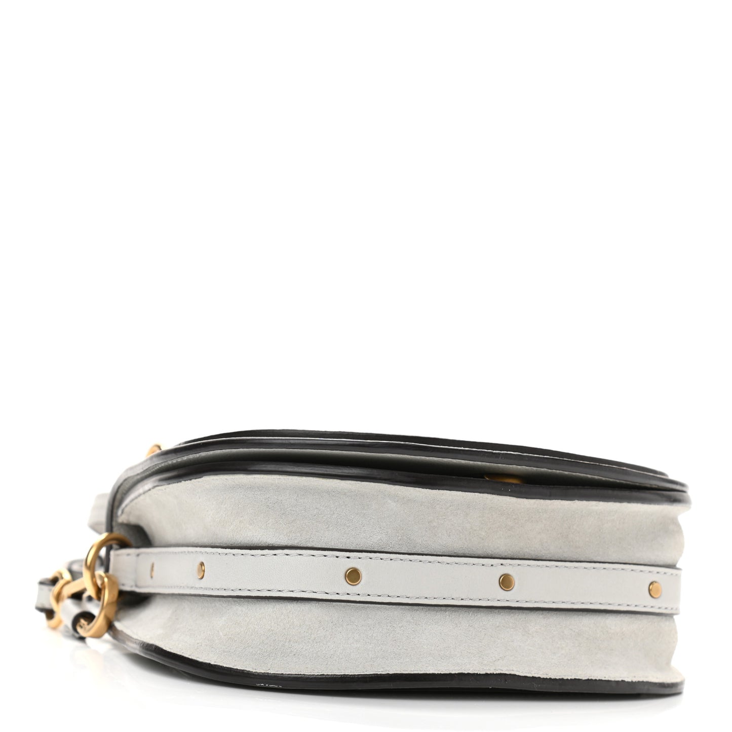 Calfskin Suede Small Nile Bracelet Bag Airy Grey