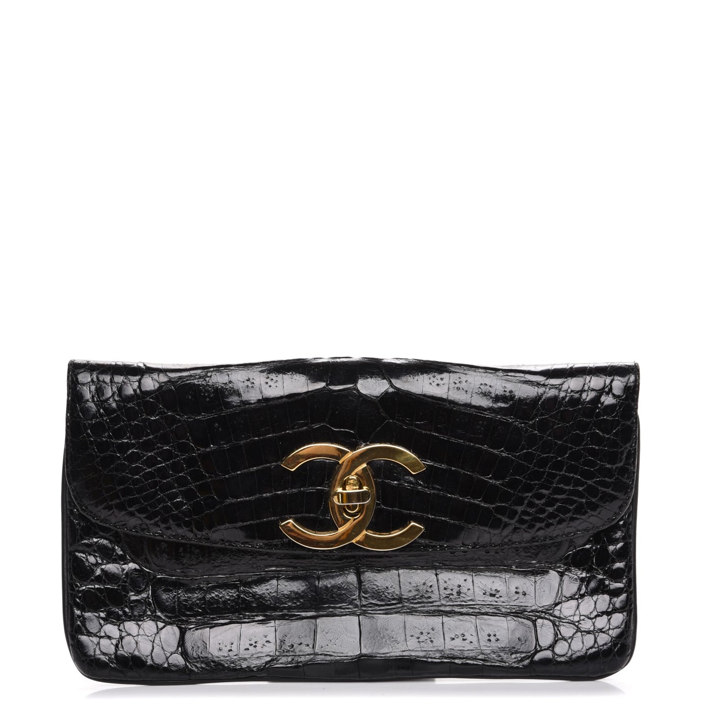 Crocodile Clutch Black