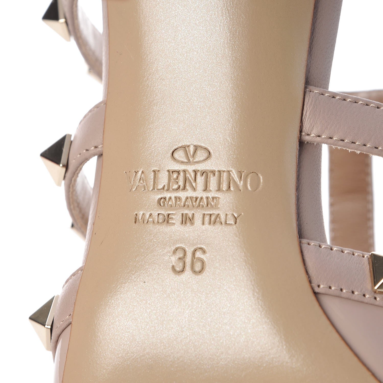 Valentino Garavani Patent Rockstud 90mm Cage Mules 36 Poudre 7 of 9