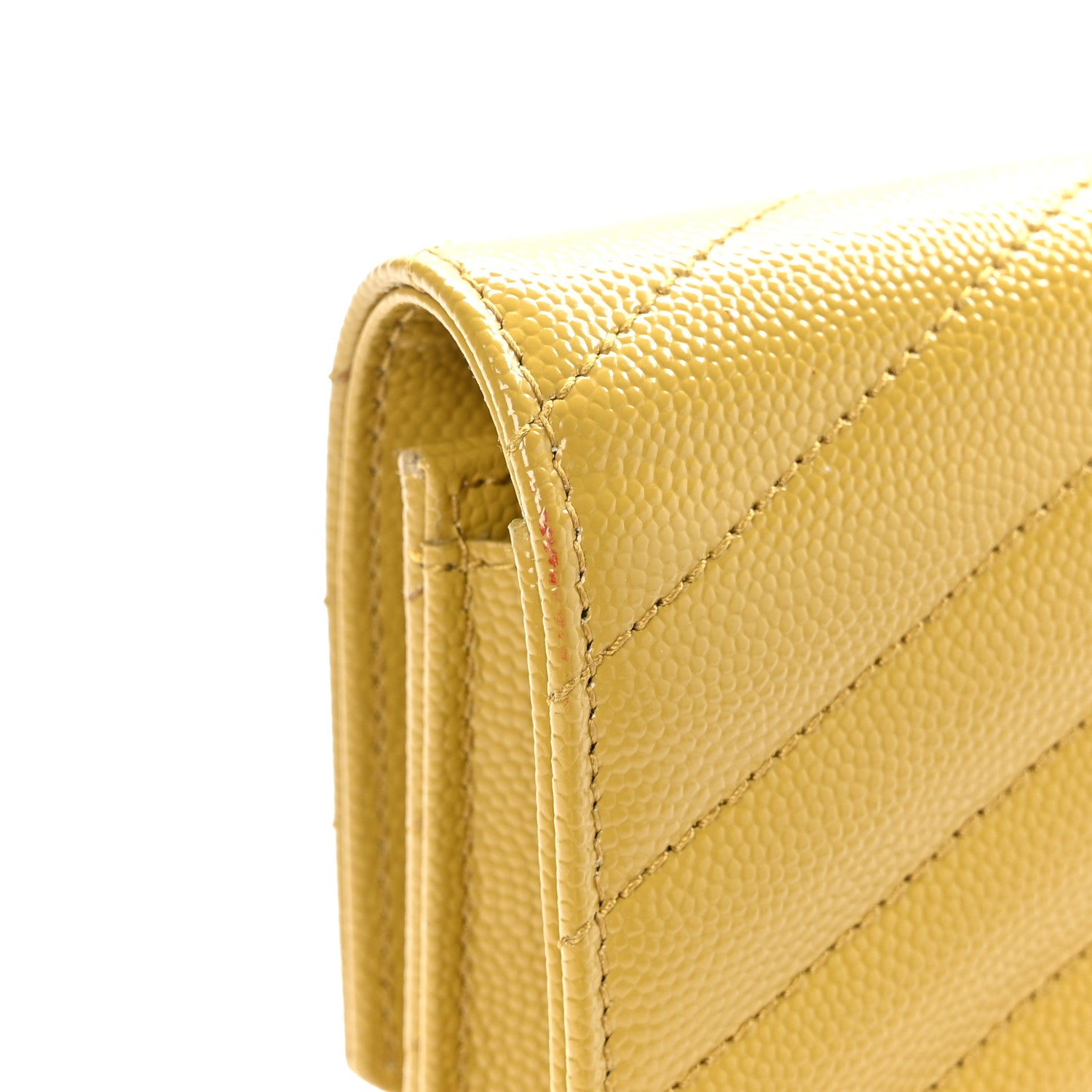 Saint Laurent Grain De Poudre Matelasse Chevron Monogram Envelope Clutch Mustard 8 of 9