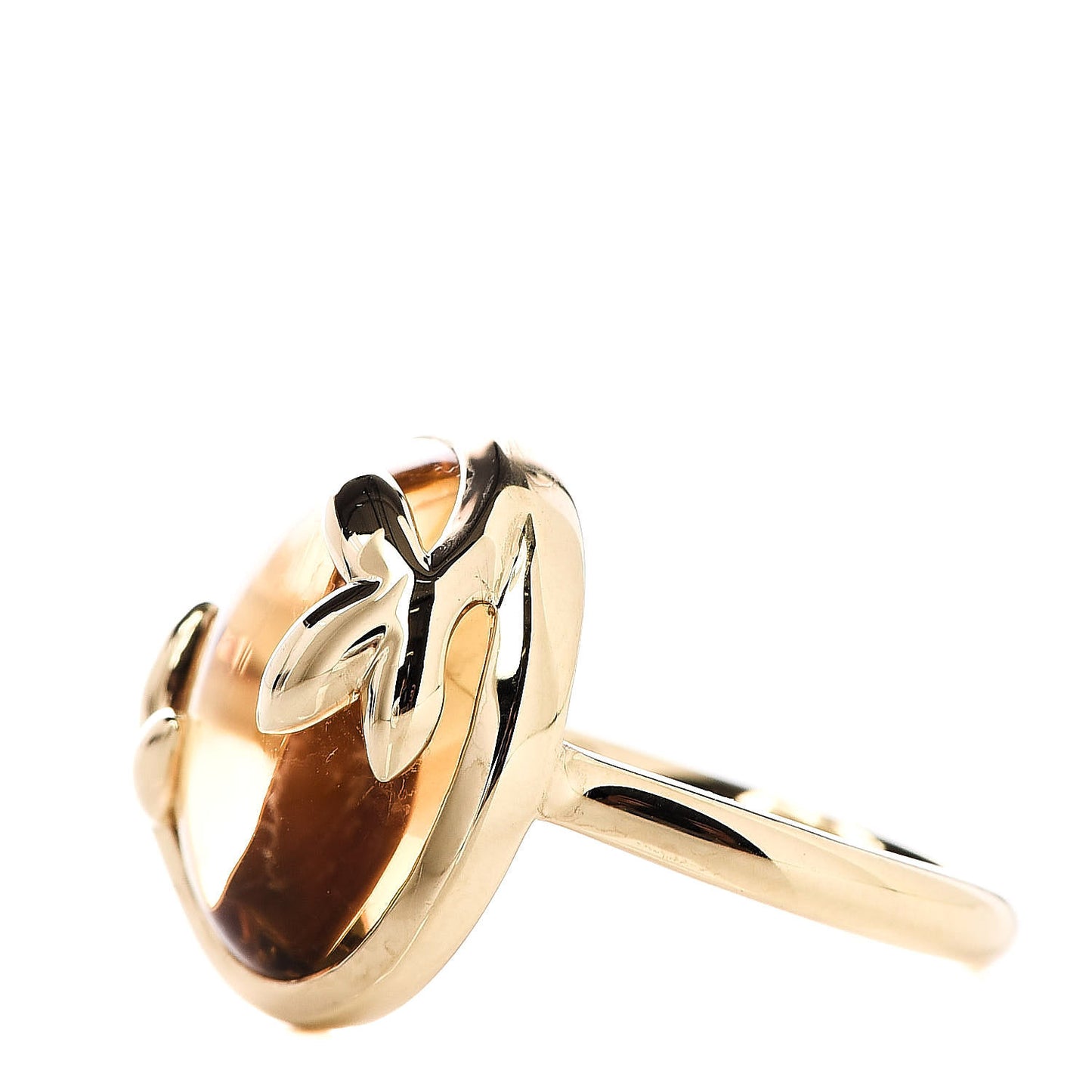 18K Yellow Gold Citrine Paloma Picasso Olive Leaf Ring 46 3.75