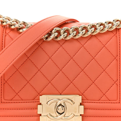 Chanel Lambskin Quilted Small Boy Flap Orange 8 of 11