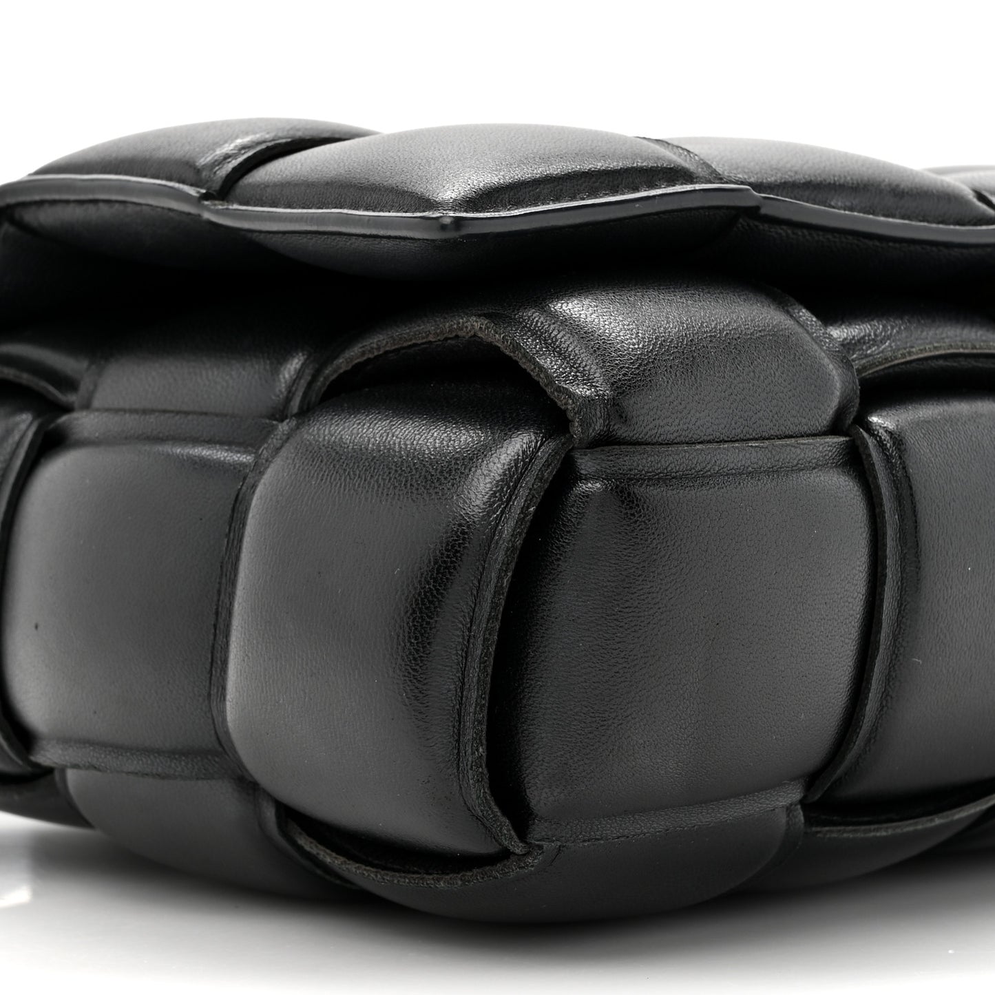 Nappa Maxi Intreccio Padded Cassette Crossbody Bag Black