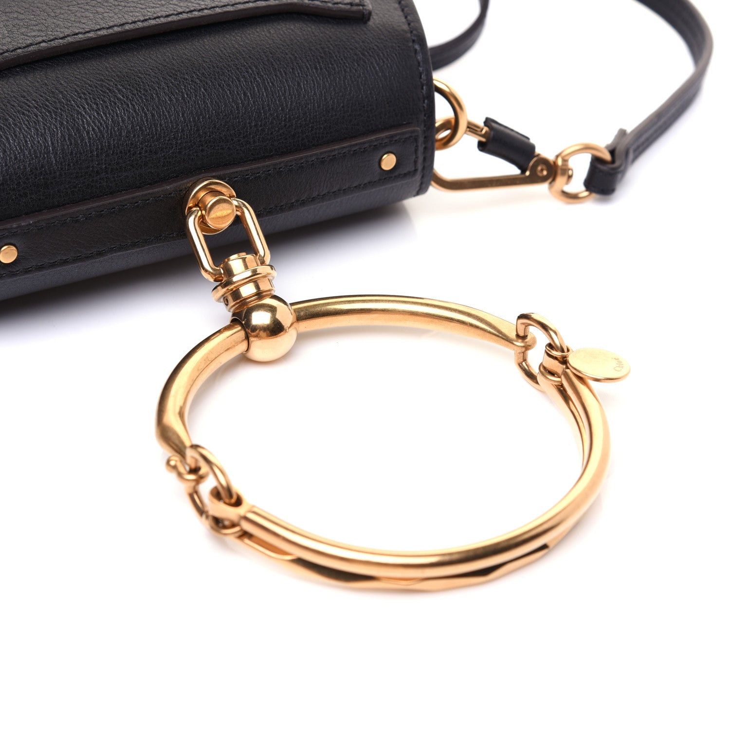 Chloe Calfskin Suede Small Nile Bracelet Bag Black 13 of 14