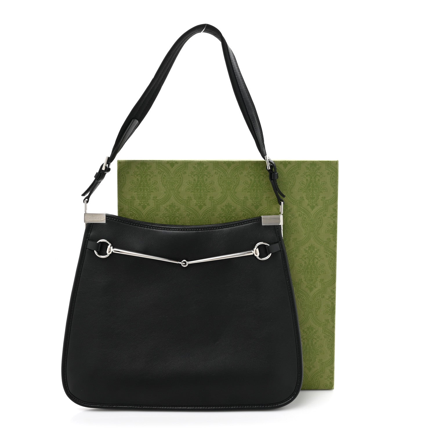 Gucci Calfskin Horsebit Slim Shoulder Bag Black 11 of 11