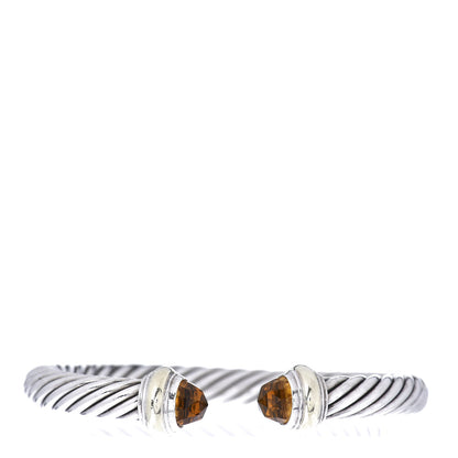 David Yurman Sterling Silver 14K Yellow Gold Citrine 7mm Cable Classics Bracelet 1 of 4