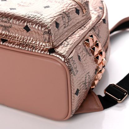 MCM Metallic Visetos Small Side Stud Stark Backpack Champagne Gold 8 of 8