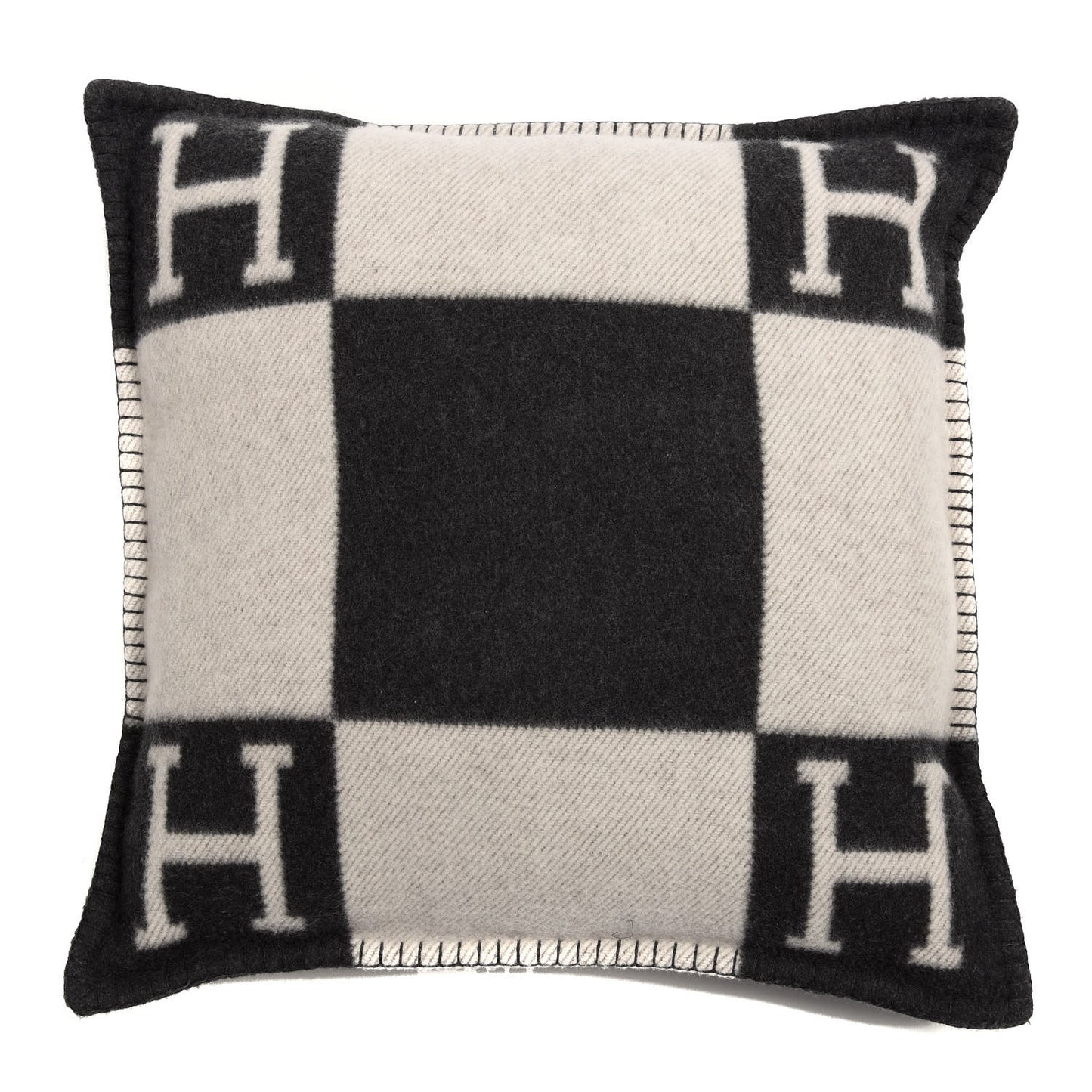 Wool Cashmere Avalon Pillow PM Ecru Gris Fonce