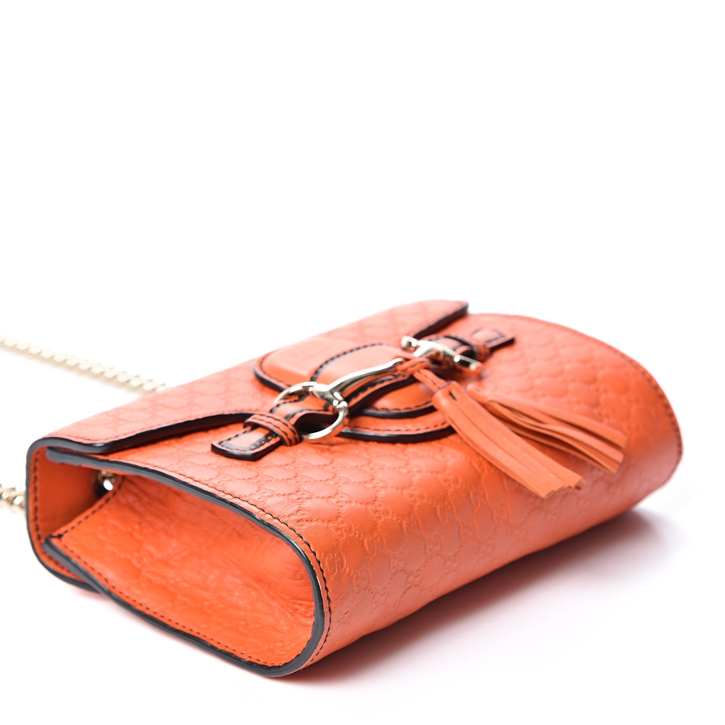 Soft Microguccissima Mini Emily Chain Shoulder Bag Sun Orange